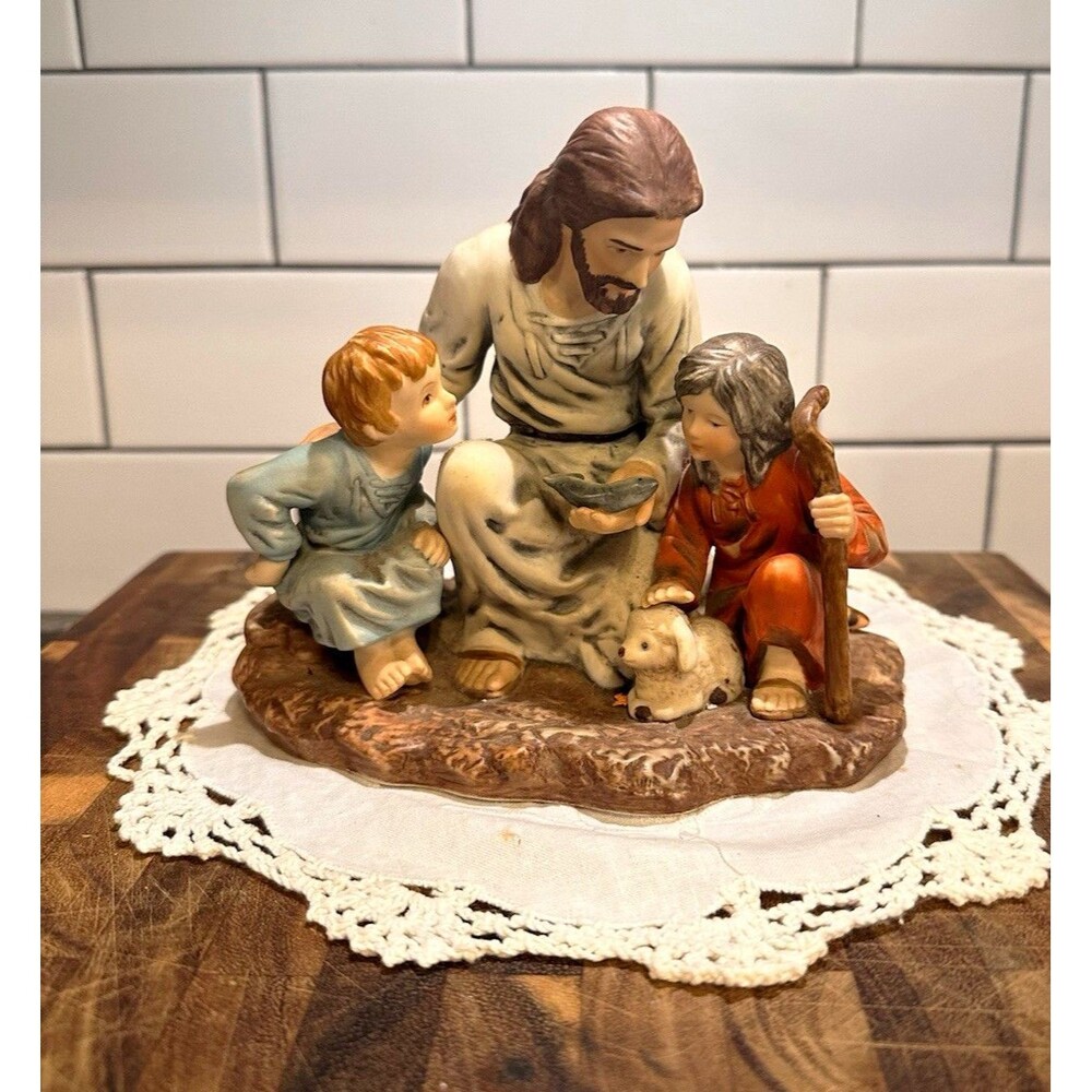 Vintage 1983 Homco Masterpiece Porcelain The Fisherman Jesus Figurine Children